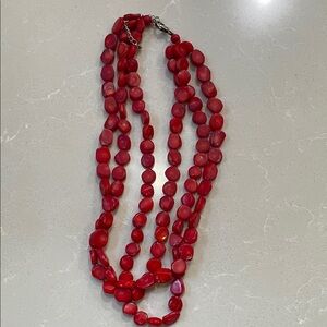 Elegant Red Beaded Necklace